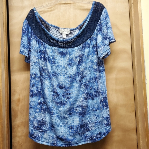 French Laundry Tops - 🌿 French Laundry paisley eyelet lace boho blouse women's 2X/3X